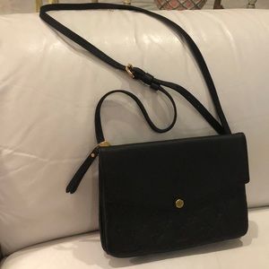 Louis Vuitton black leather crossbody purse